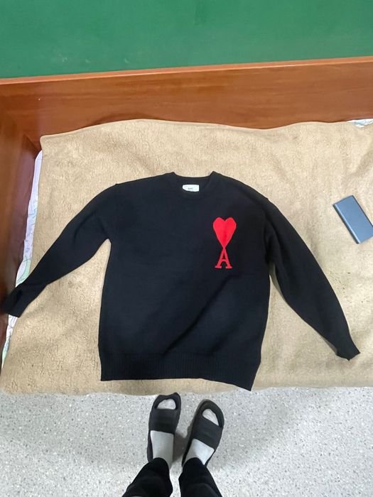 Мужской Ami Свитер Чёрный 36