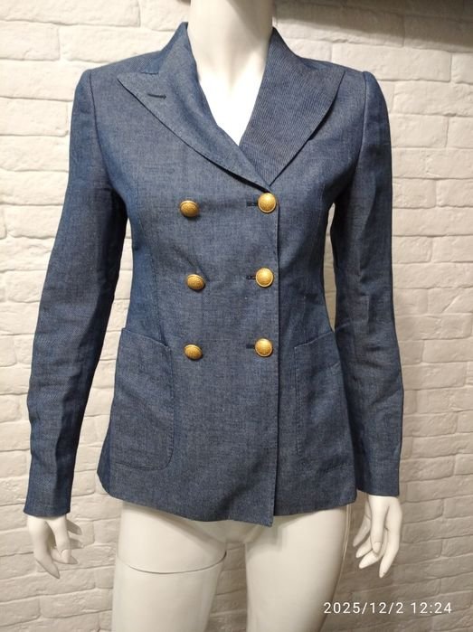 Women Tagliatore Blazer Navy Linen 36
