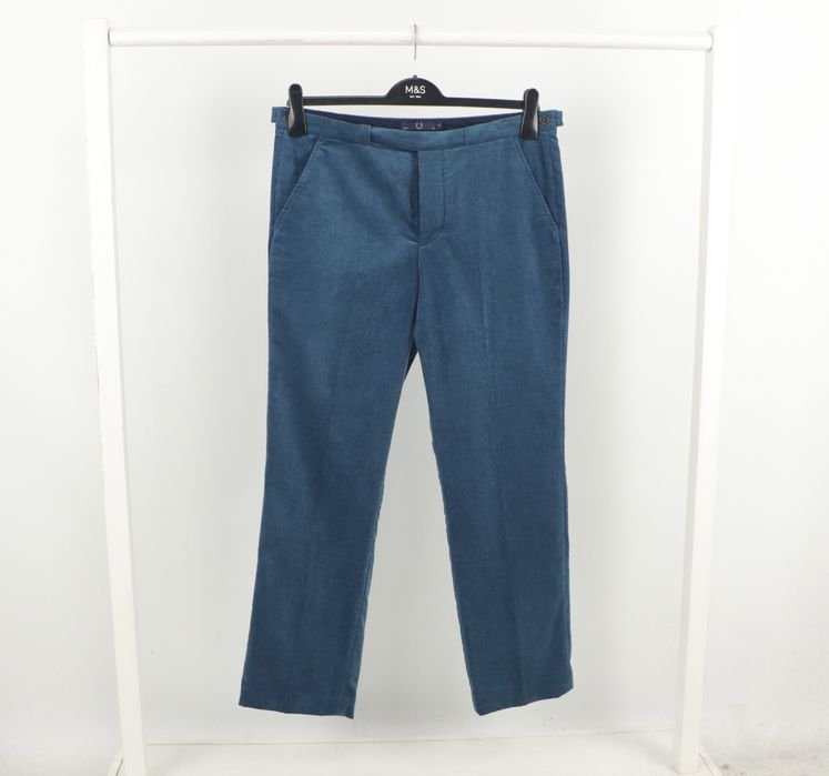 Men Fred Perry Trousers Navy Cotton 32