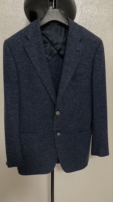 Men Corneliani Blazer Black Silk/Cashmere 48 R