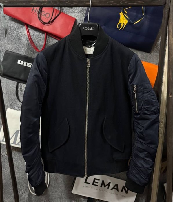 Women Sandro Paris Bomber Navy Other Material 36