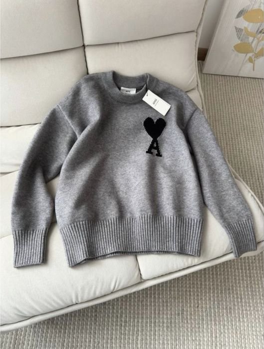 Мужской Ami Свитер Серый 36