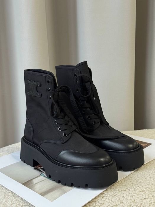 Femme Celine Bottes Noir Textile