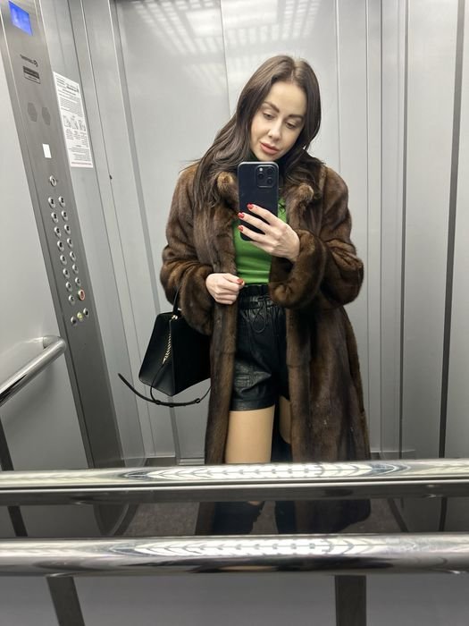 Женская MiDo International Шуба Коричневая Норка