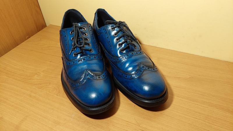 Femme Eton Oxford Bleu Marine Cuir 38
