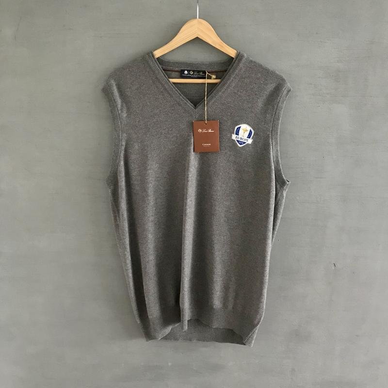 Uomo Loro Piana Maglione Grigio Cashmere 44 / XXL