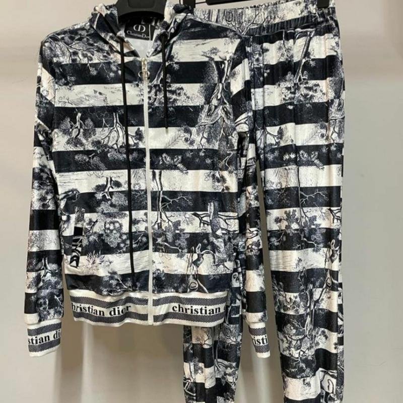 Women Christian Dior Suit White Velvet 36