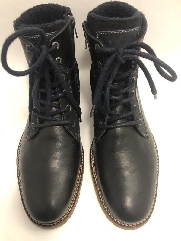 Мужские AMI Ботинки Синий Кожа 43