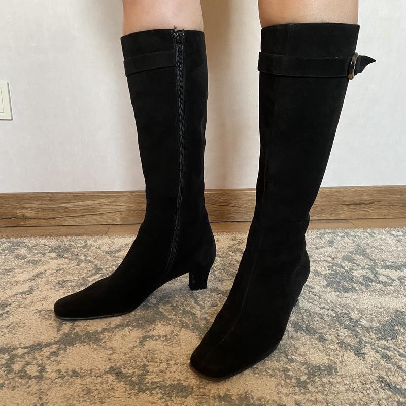 Женские Salvatore Ferragamo Ботфорты Чёрный Замша