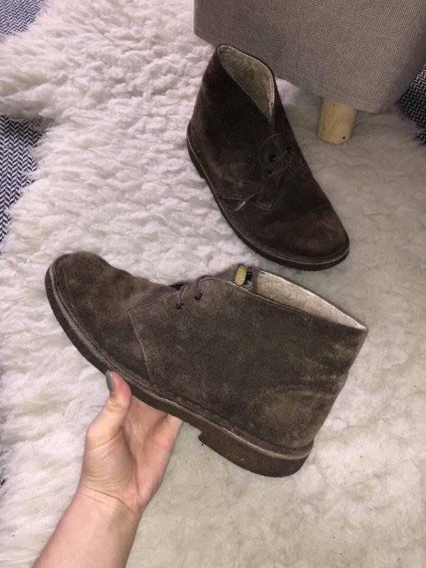 Homme Clarks Bottes Marron Suède 39