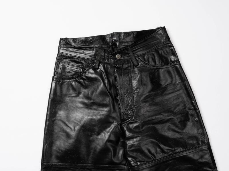 Мужской Marc O'Polo Брюки Чёрные Кожаные 29 / S /