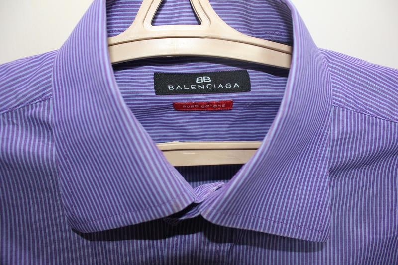 Мужской Balenciaga Рубашка Сиреневый 40 /L / 48
