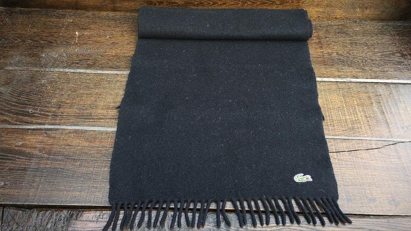 Homme Lacoste Écharpe Noir Laine Taille Unique