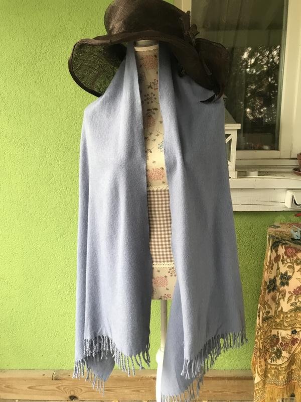 Femme COS Écharpe Bleue Laine Taille Unique