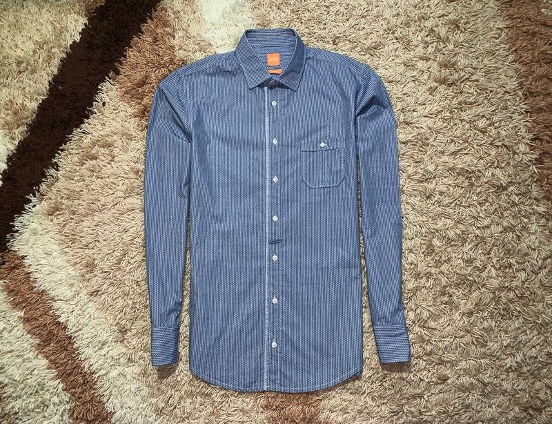 Мужская Boss Рубашка Тёмно-синий 38 / M / 46