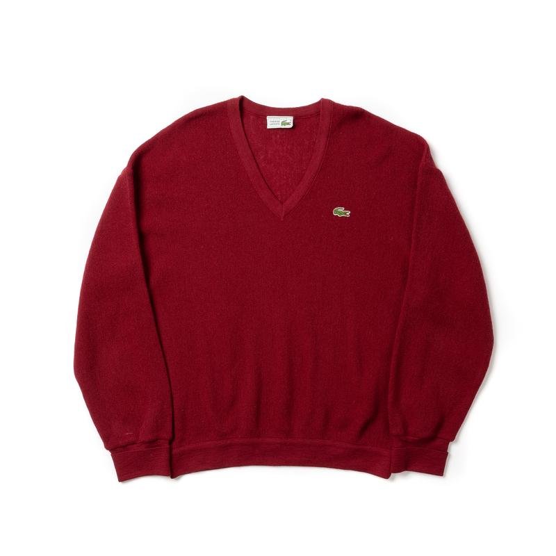 Homme Lacoste Pull Bourgogne Laine 44 / XXL / 52