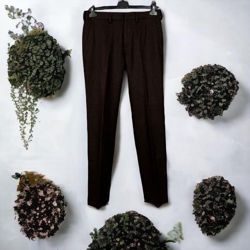 Uomo Club Monaco Pantaloni Marrone Lana 28 / XS /