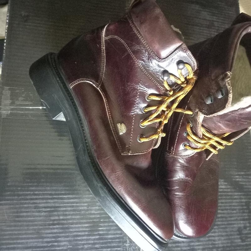 Мужские AMI Ботинки Бордовые Кожа 45.5