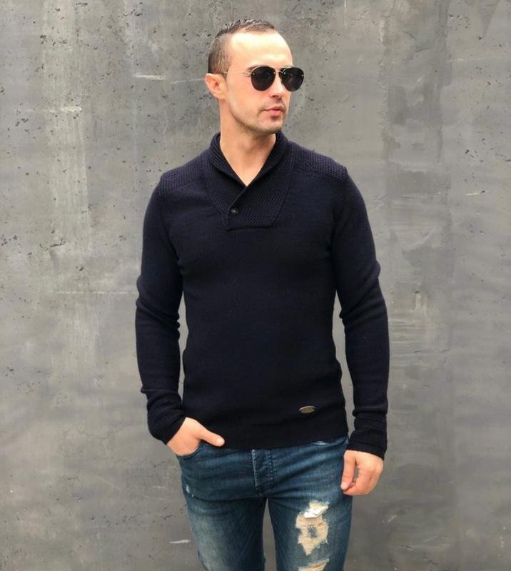 Homme Iceberg Pull Bleu Marine Laine 40 /L / 48