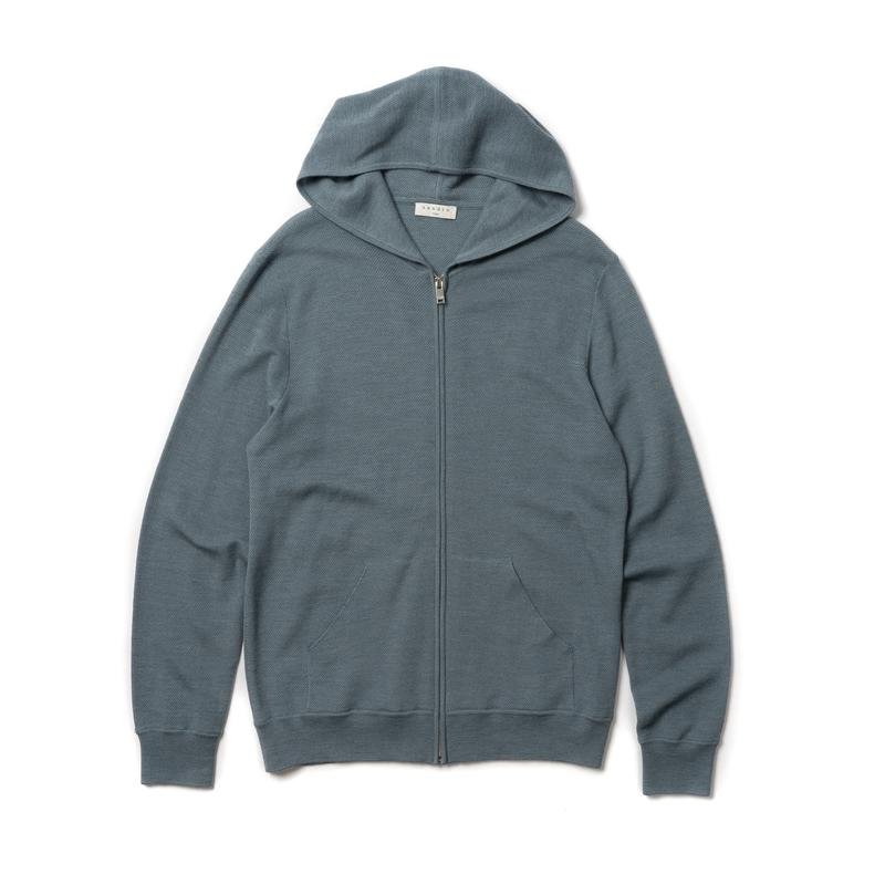 Мужской Sandro Paris Худи на молнии Голубой Шерсть