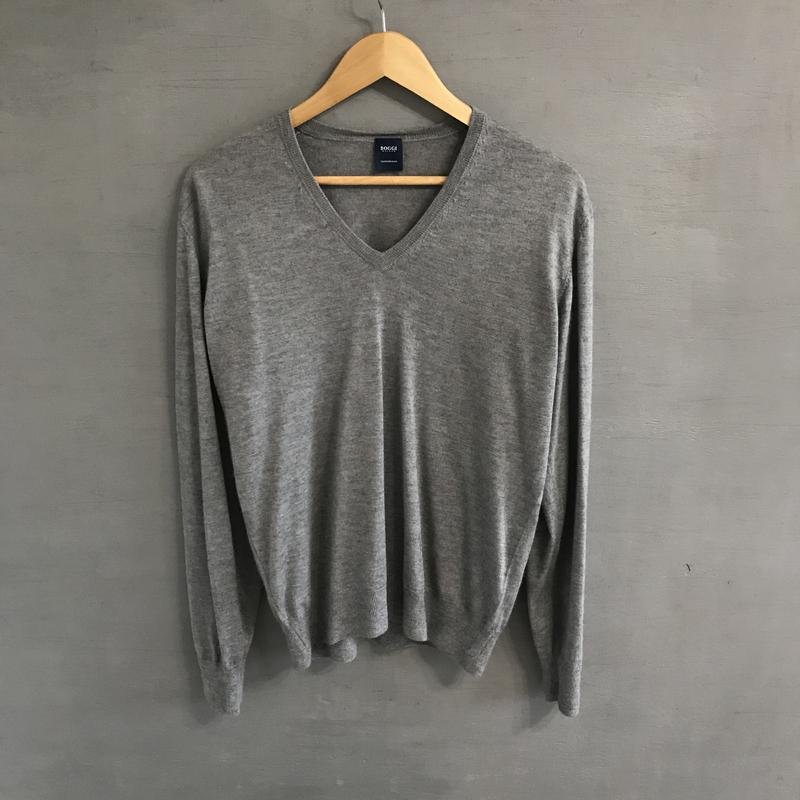 Uomo Boggi Milano Maglione Grigio Cashmere 40 /L /