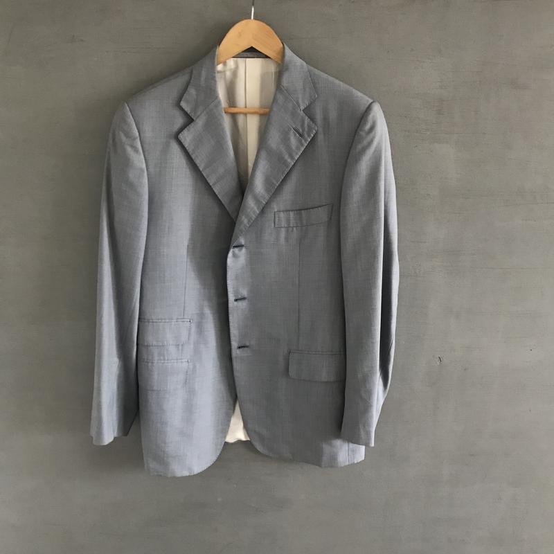 Мужской Isaia Napoli Пиджак Серый Хлопок 40 /L /