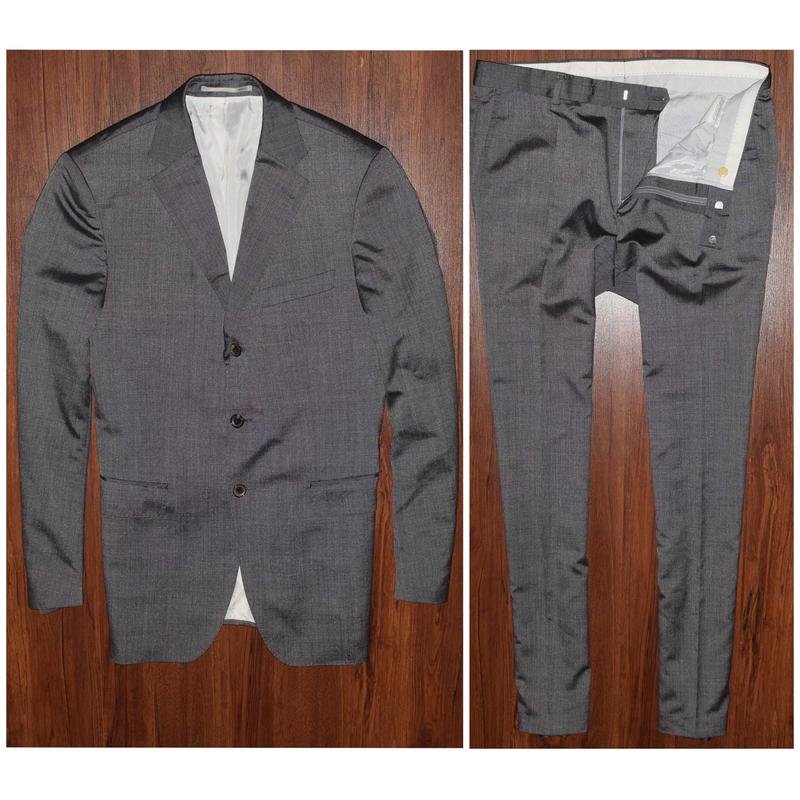 Herren Brioni Anzug Grau Wolle/Seide 38/M/46