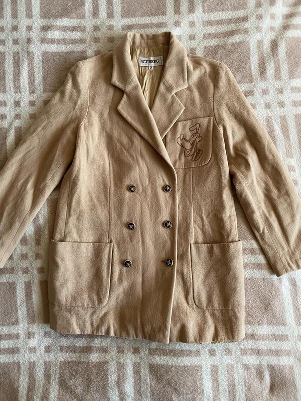 Damen Iceberg Mantel Beige Wolle S