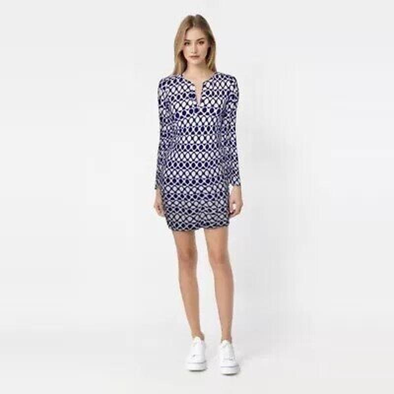 Damen Diane Von Furstenberg Kleid Weiß Viskose 36