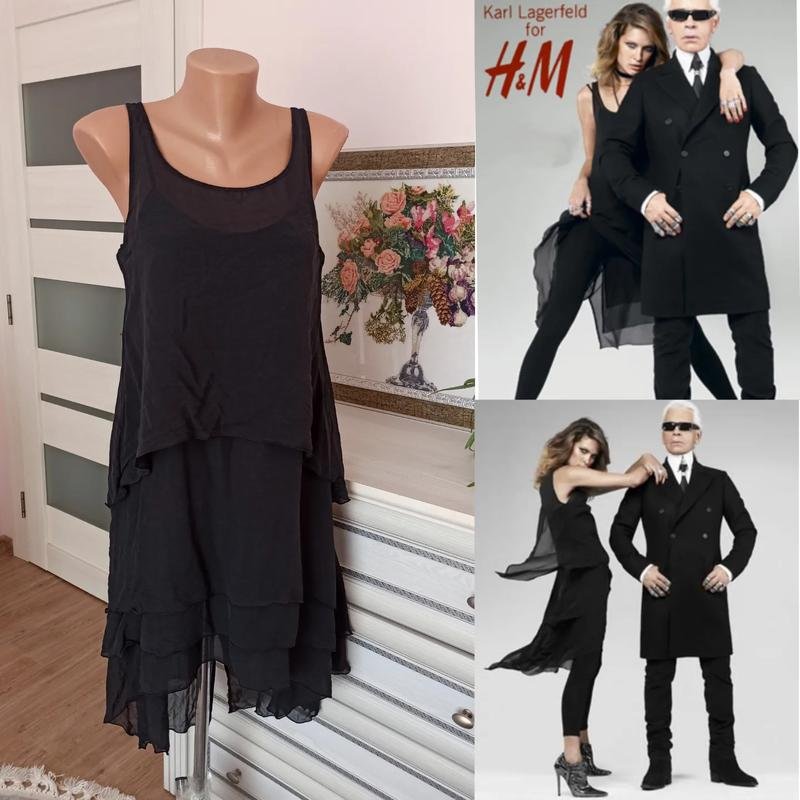 Femme Karl Lagerfeld Robe Noire Soie 38