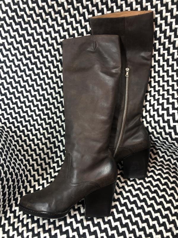 Женские Dries Van Noten Сапоги Коричневый Кожа 40