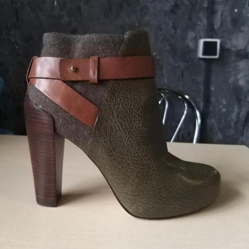 Femme Cole Haan Bottes Kaki Cuir 37