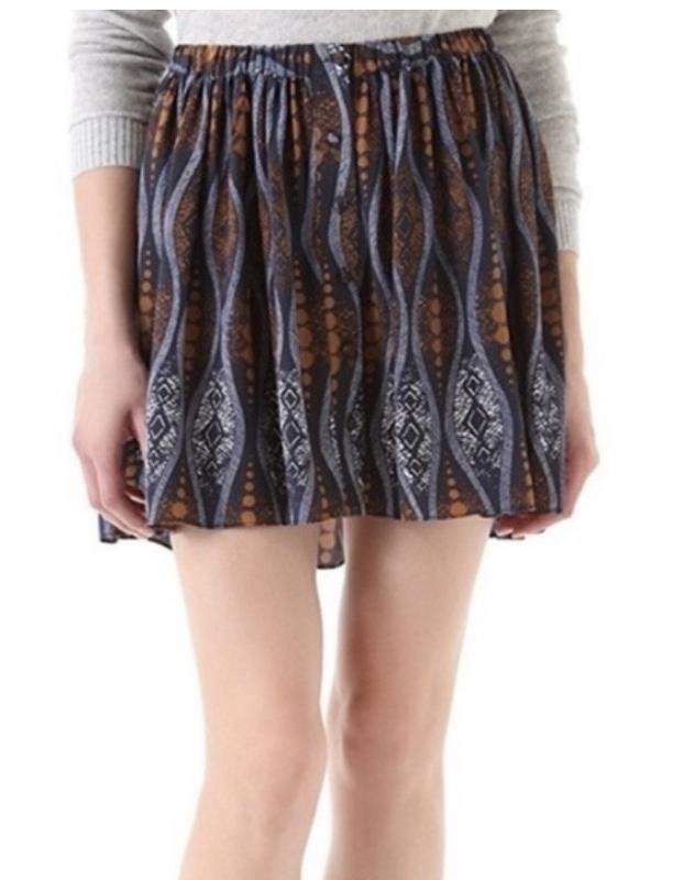 Женская Club Monaco Юбка Тёмно-синий Шёлк 38 / M /