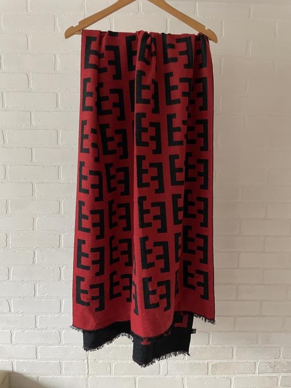 Femme Fendi Écharpe Rouge Cachemire Viscose Taille