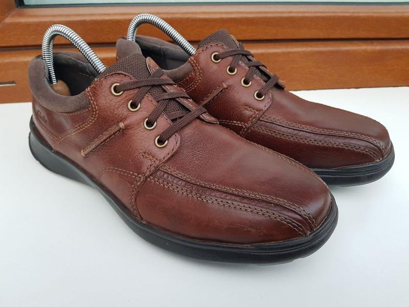 Men Clarks Heels Black Leather 44