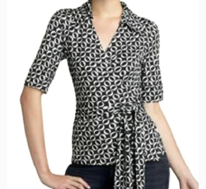 Damen Diane Von Furstenberg Bluse Schwarz Seide 36