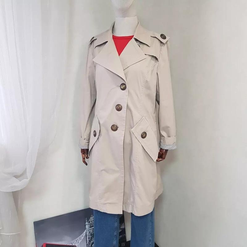 Femme Betty Barclay Trench Gris Coton 40 / L / 48
