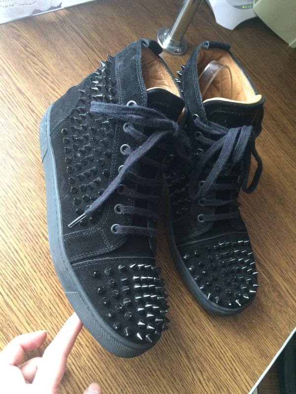 Herren Christian Louboutin Stiefel Schwarz Leder