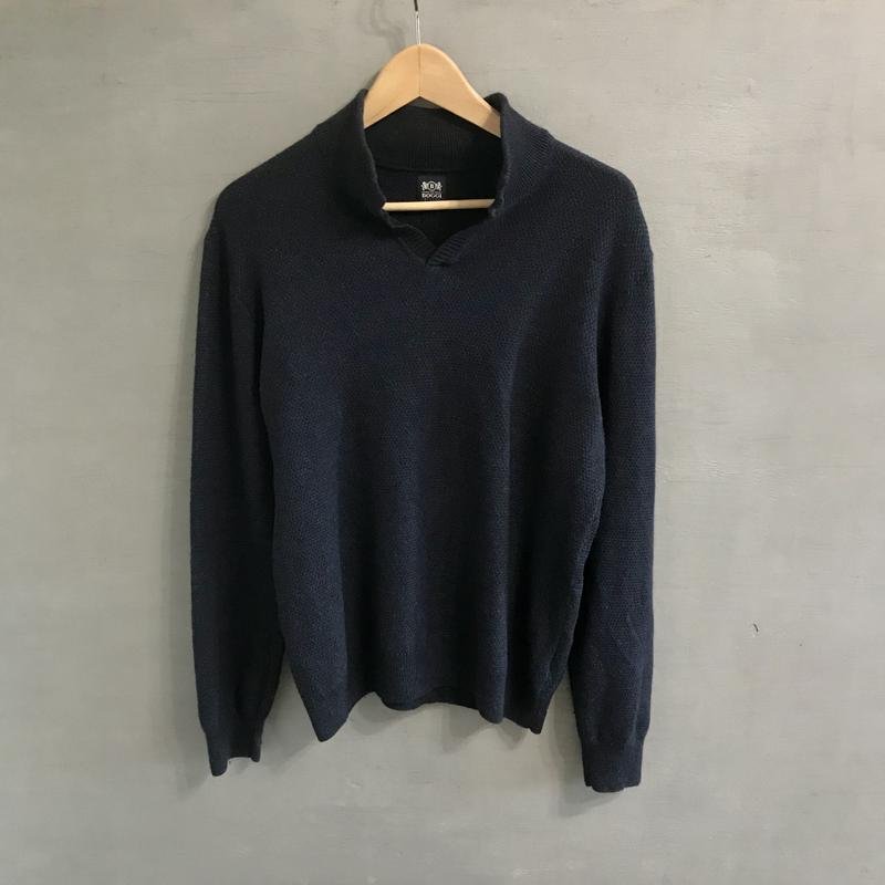 Uomo Boggi Milano Maglione Blu Navy Viscosa 40 /L