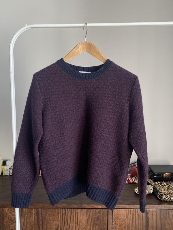 Men Closed Sweater Purple Wool 36 / S / 44