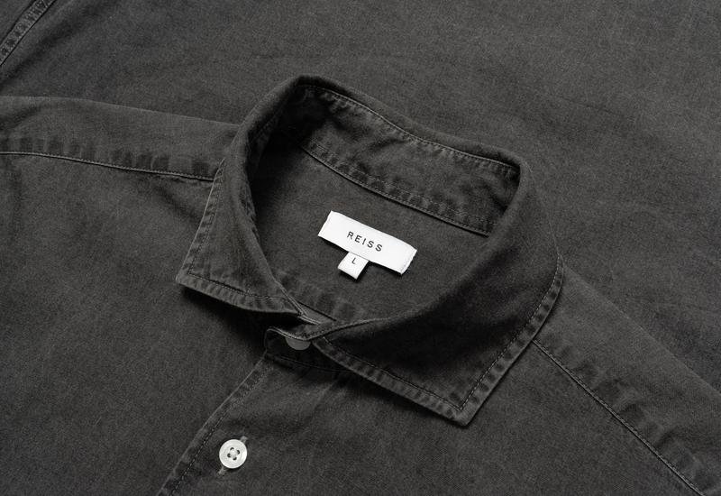 Мужской Reiss Рубашка Серый Хлопок 40 /L / 48