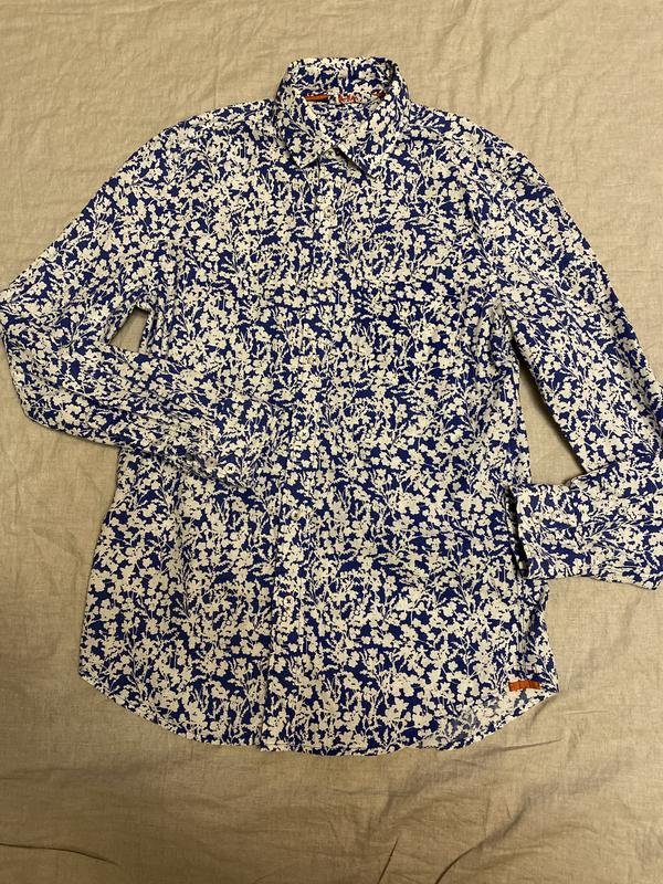 Uomo Boden Camicia Blu Navy Lino 36 / S / 44