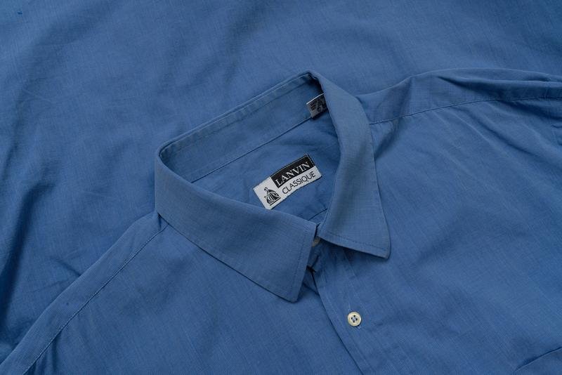 Herren Lanvin Hemd Marineblau Baumwolle 44 / XXL /
