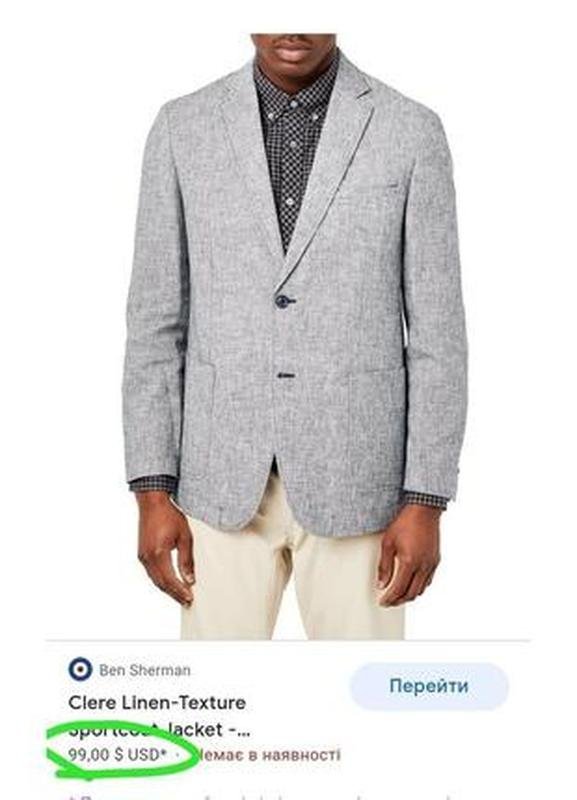 Men Ben Sherman Jacket Grey Linen 40 /L / 48