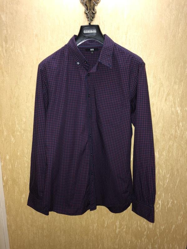 Men Uniqlo Shirt Burgundy 38 / M / 46