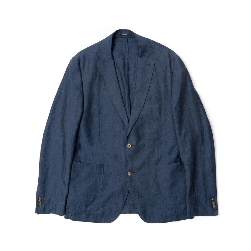 Мужской Navyboot Пиджак Синий Лен 40 /L / 48