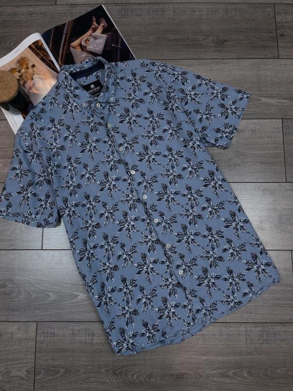 Uomo Navyboot Camicia Blu Lino 40 /L / 48