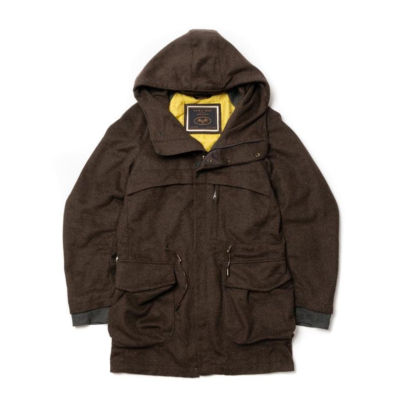 Herren ZARA Jacke Braun Polyamid 38 / M / 46