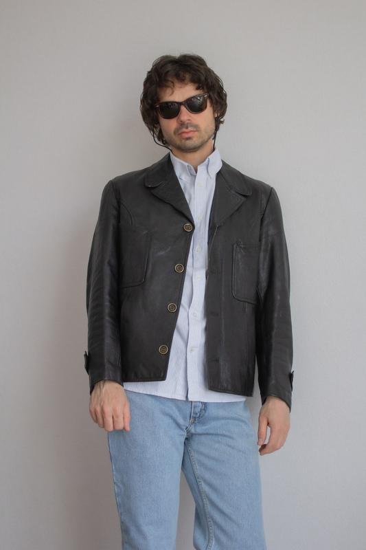 Homme American Vintage Veste Noire Cuir S