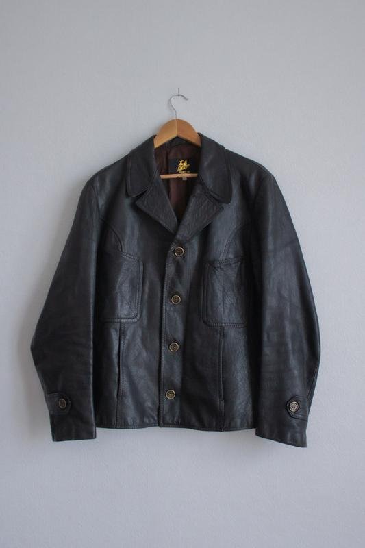 Homme American Vintage Veste Noire Cuir S